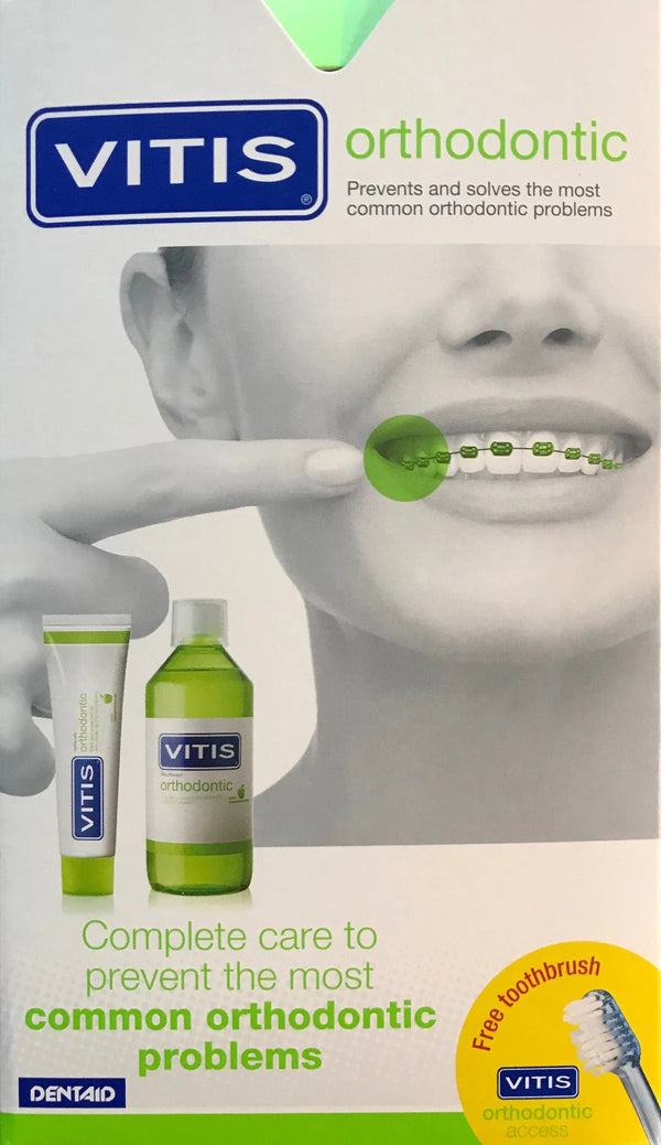 VITIS Orthodontic 衛達適全效矯治套裝(漱口水+牙膏+牙刷)蘋果薄荷味
