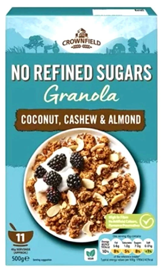 Crownfield 高纖椰子腰果杏仁穀物脆 500g Coconut Cashew & Almond Granola