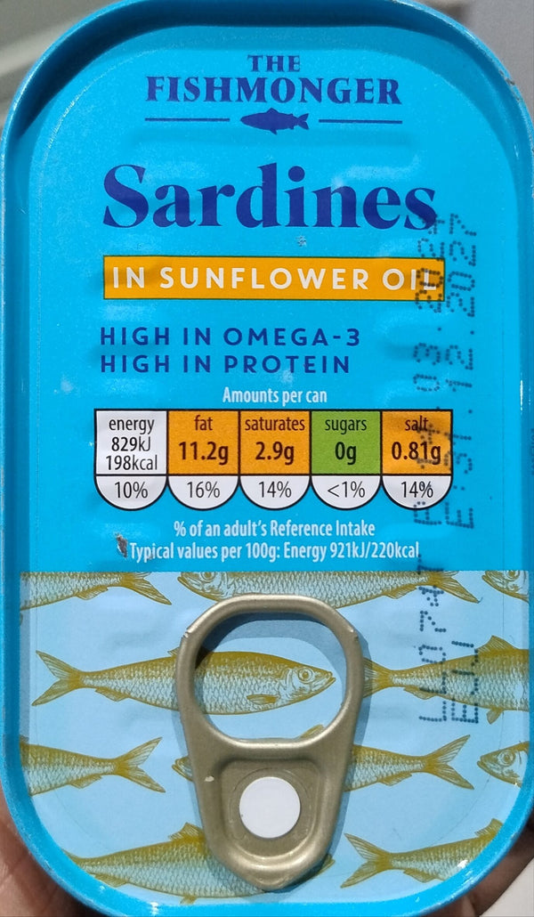 Fishmonger 葵花籽油浸沙丁魚 120g Sardines in Sunflower Oil