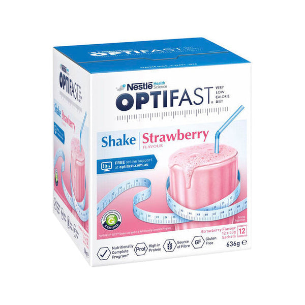 OPTIFAST 雀巢高纖士多啤梨營養奶昔套裝 Strawberry Shake Set 12x53g