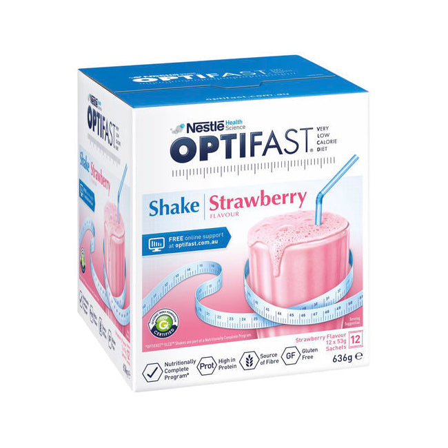 OPTIFAST 雀巢高纖士多啤梨營養奶昔套裝 Strawberry Shake Set 12x53g
