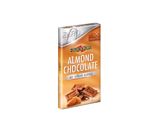 Quickbury 無糖杏仁朱古力 75g Sugar Free Almond Chocolate